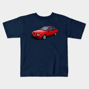 Ford Escort XR3i Mk4 in Radiant Red Kids T-Shirt